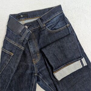 Uniqlo Selvedge Denim Mid-Rise Jeans Mens 32x33 Blue Stretch Spandex